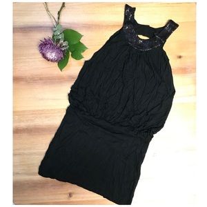 H&M black halter top dress/open back Sz Sm